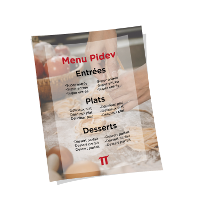 Menus simples une page