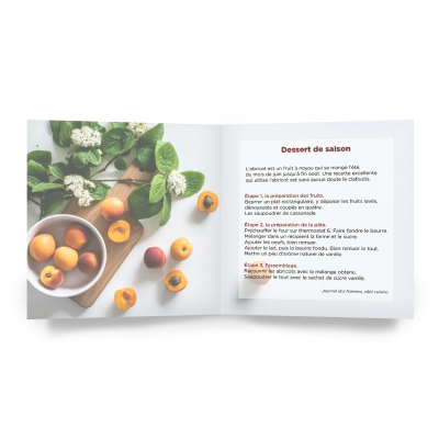 Carte de menu avec pli central